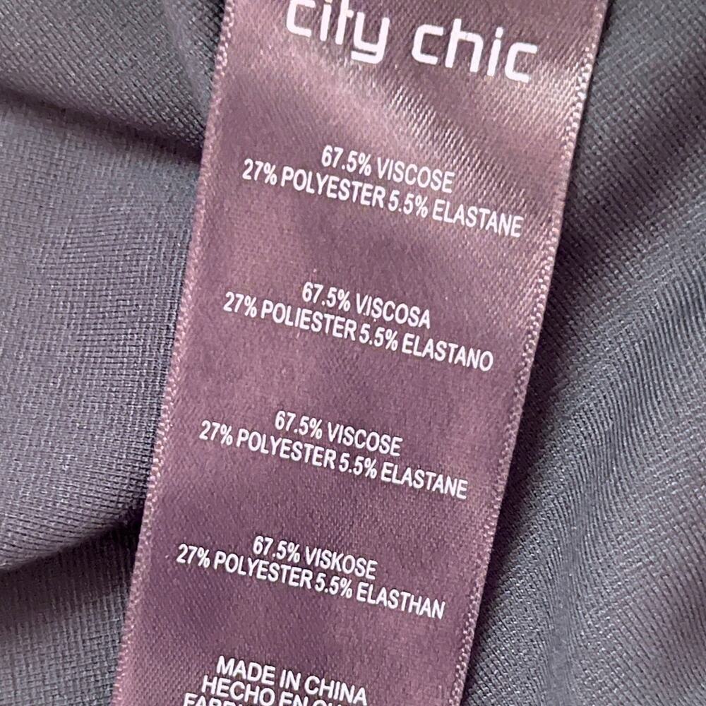 City Chic Aubree Frill Shoulder Fit & Flare Dress Navy Womens Plus Size 16 NWT - Picture 9 of 9